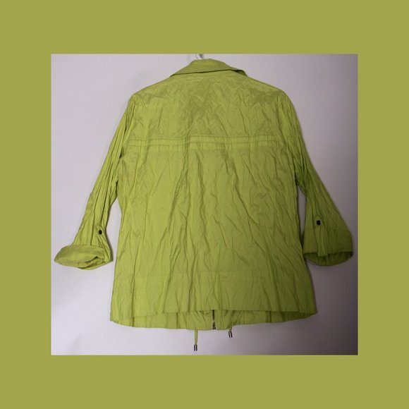 Zenergy by Chico’s Lightweight Lime Green Utility Zip Jacket – Size 2 (12) - Picture 7 of 13